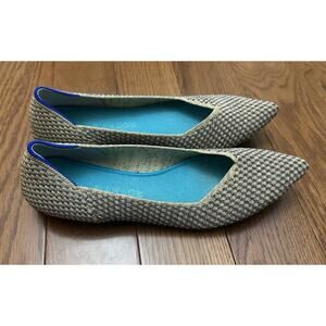 Rothy’s the Point Flats Gold Pink Turquoise Multi Metallic Women’s 8 -RARE